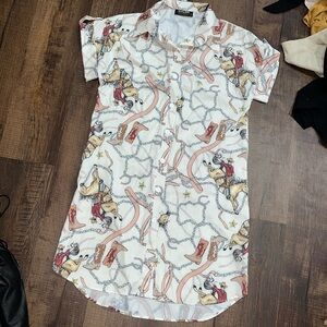 Horse detailed button down dress